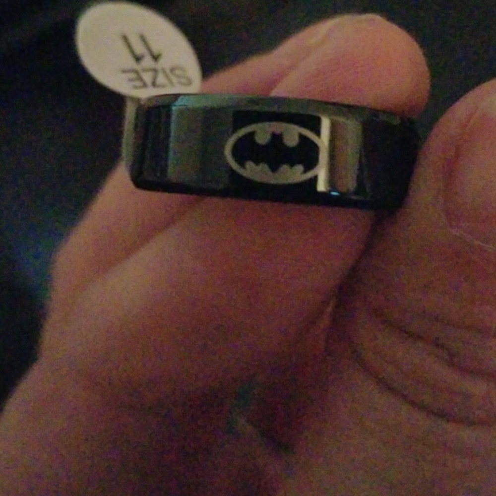 Black and Gold Stainless Steel Batman Ring